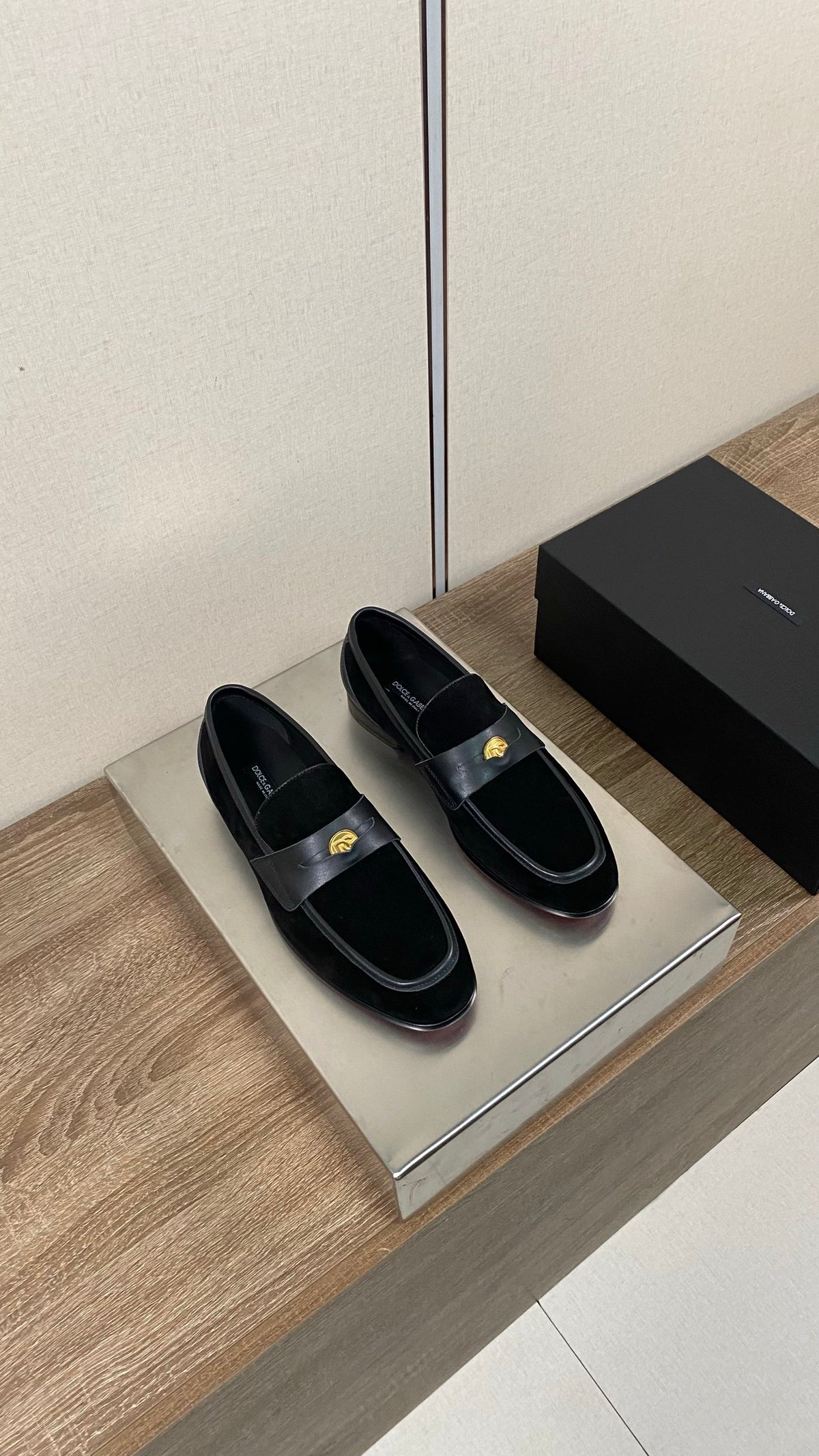 Dolce & Gabbana DG Men's Moccasin Loafers with Metal Horsebit