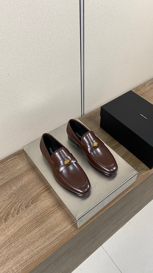 Dolce & Gabbana DG Men's Moccasin Loafers with Metal Horsebit