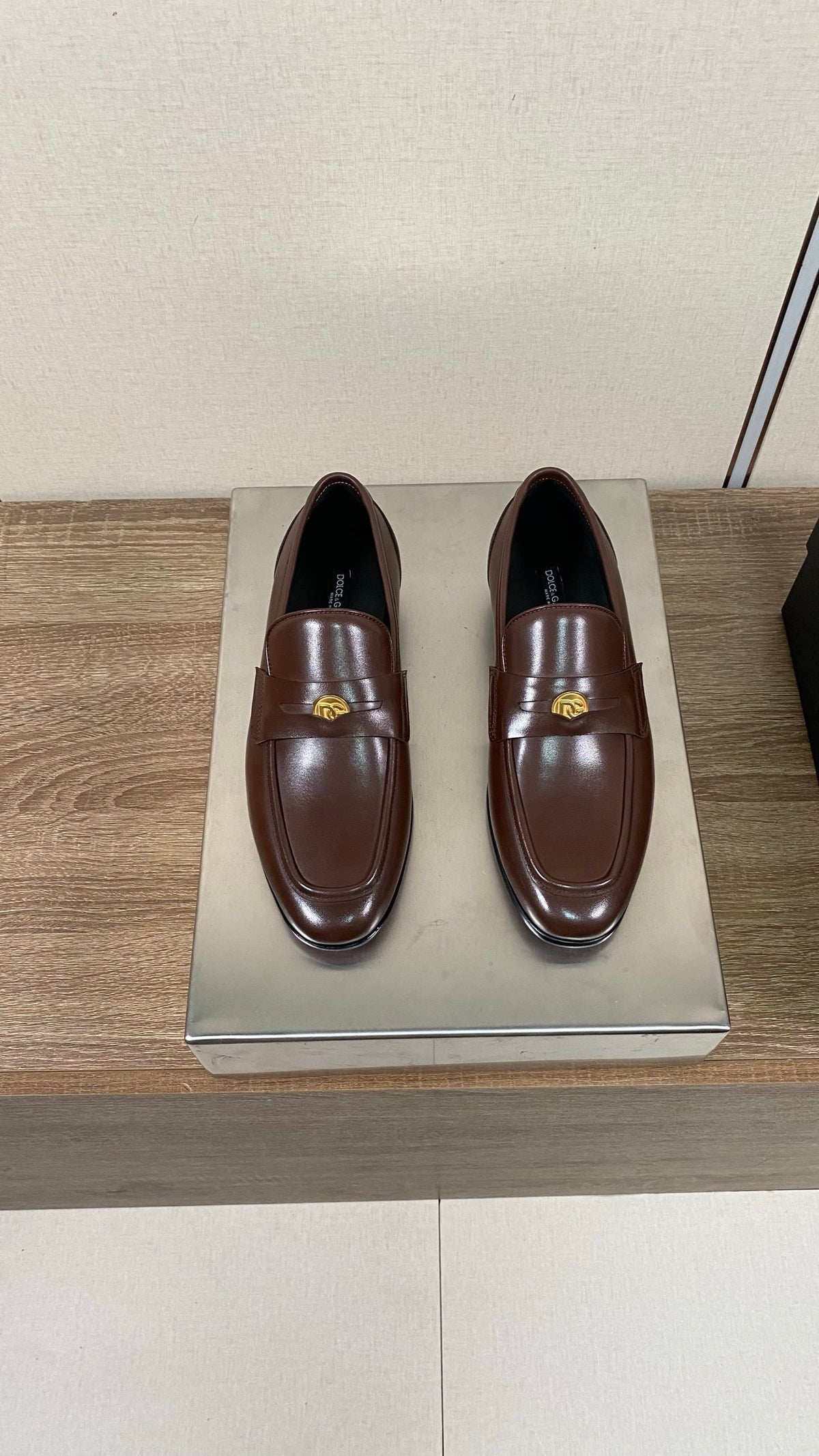 Dolce & Gabbana DG Men's Moccasin Loafers with Metal Horsebit