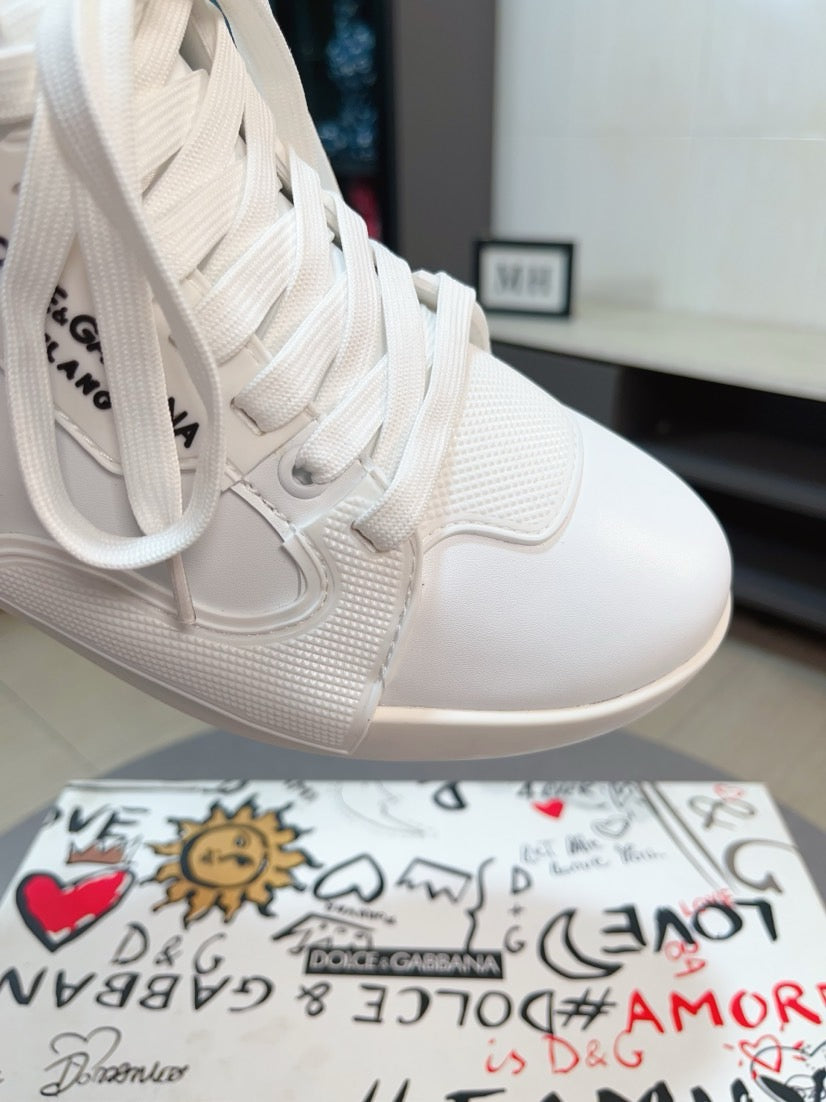 Dolce & Gabbana DG Men's High-Top Sneakers with Crystal Accents