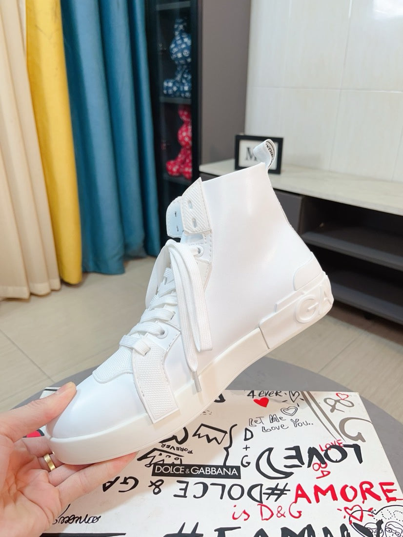 Dolce & Gabbana DG Men's High-Top Sneakers with Crystal Accents