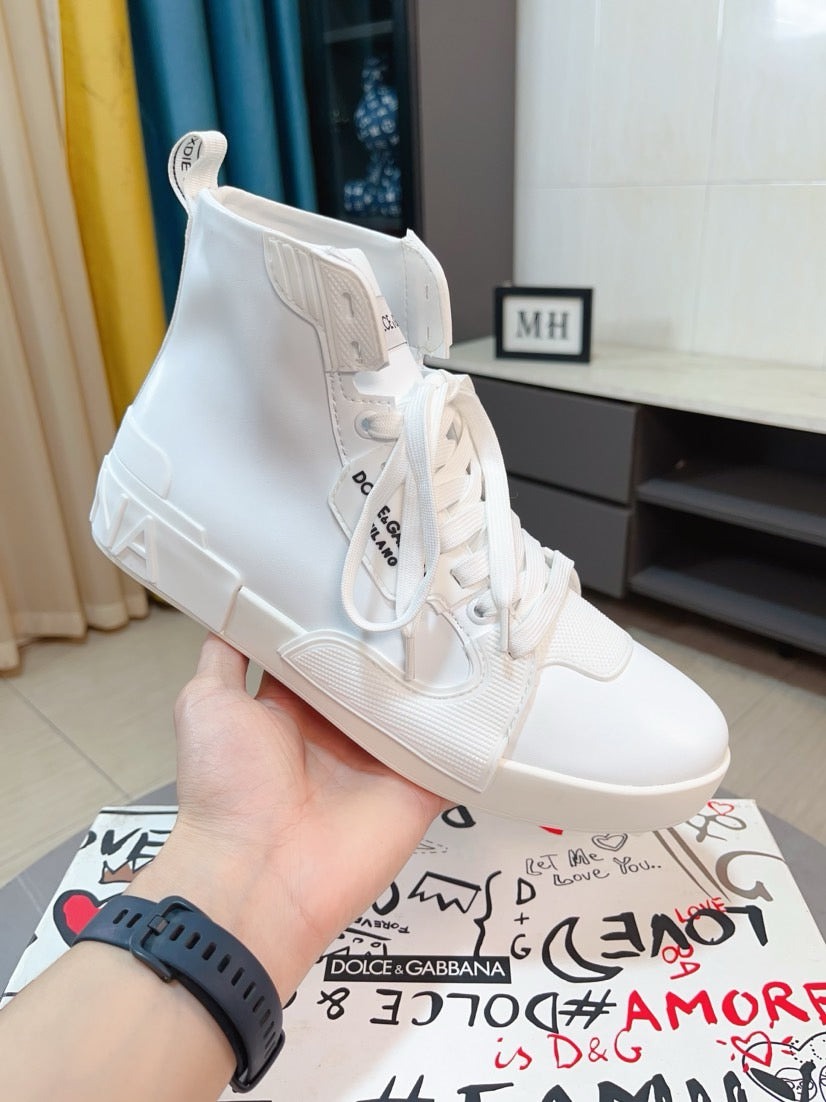 Dolce & Gabbana DG Men's High-Top Sneakers with Crystal Accents