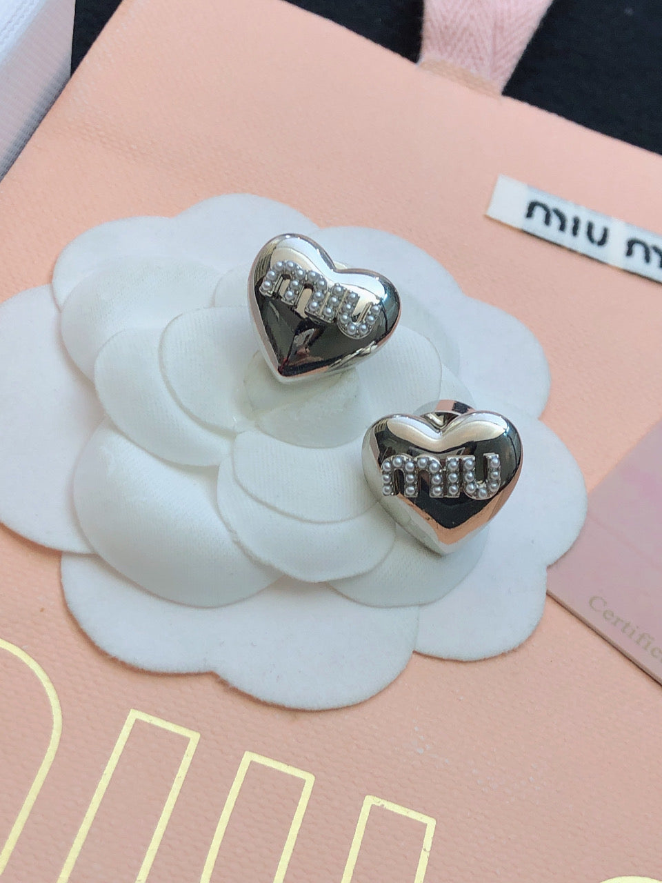 red heart Stud Earrings for women - alternate angle view 3