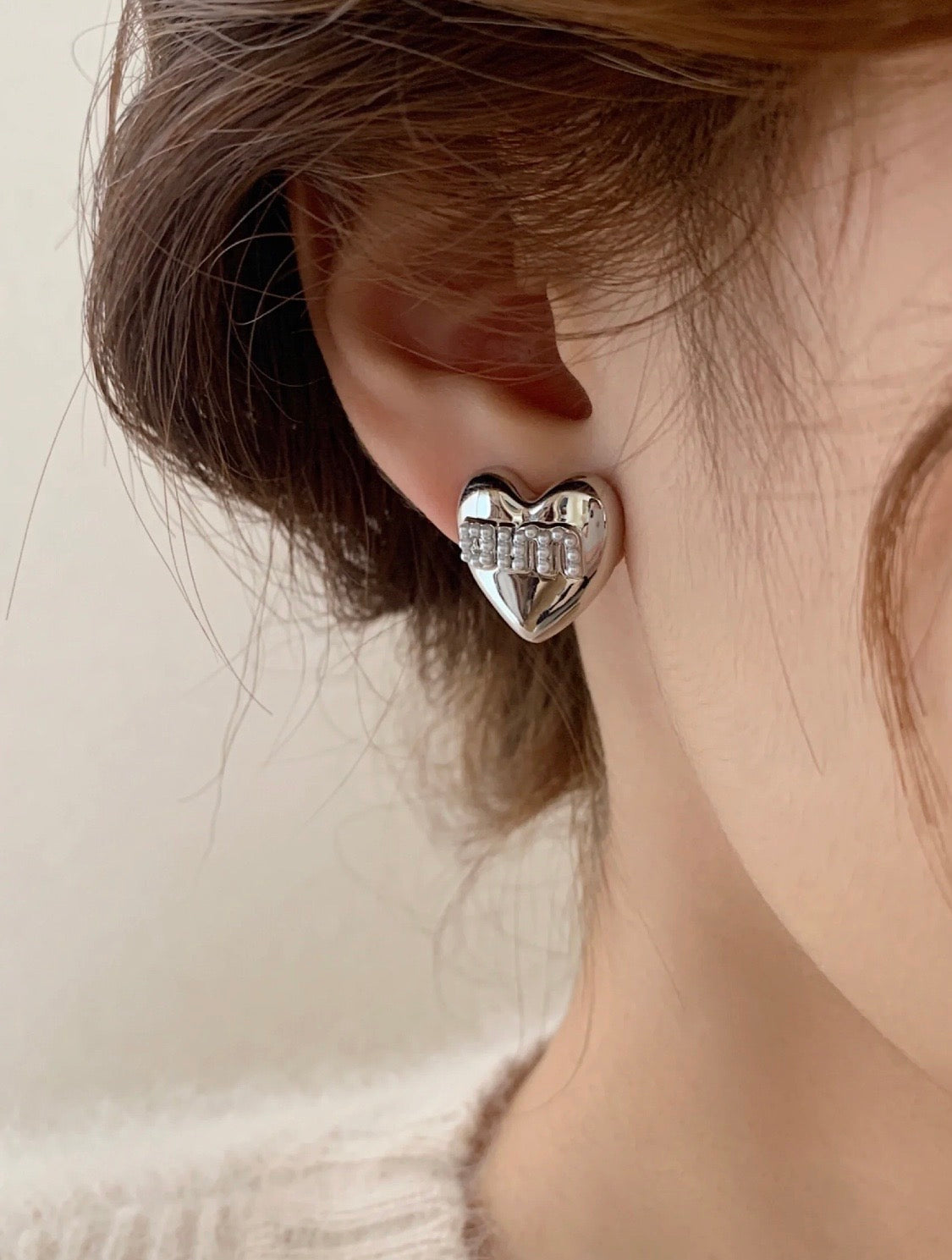 red heart Stud Earrings for women - alternate angle view 8