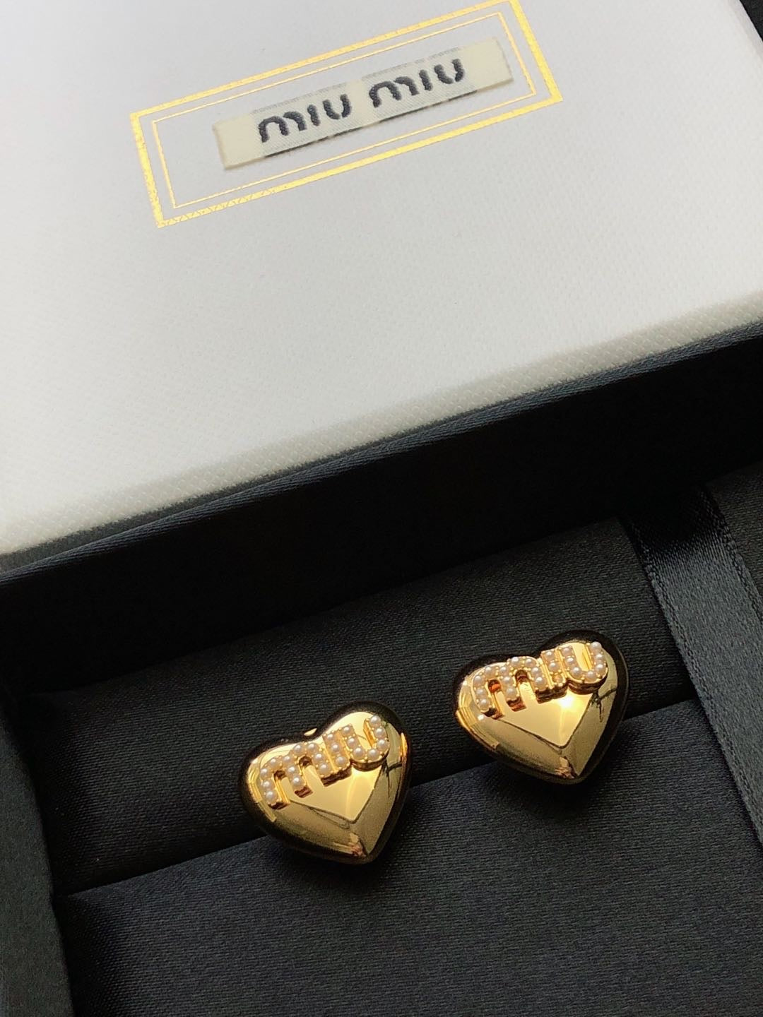 red heart Stud Earrings for women - alternate angle view 3