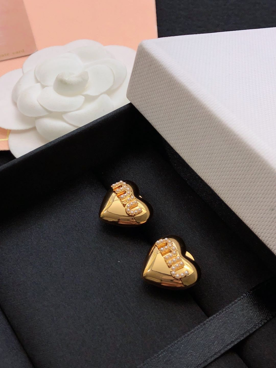 red heart Stud Earrings for women - alternate angle view 5