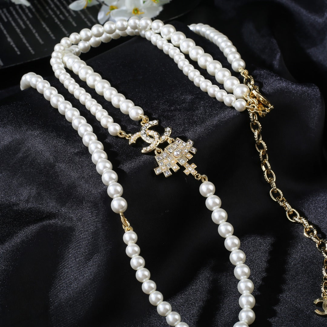 gold brass pearl Waist Chain for women - alternate angle view 7
